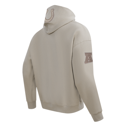 NFL INDIANAPOLIS COLTS NEUTRAL MEN'S DROP  SHOULDER FLC PO HOODIE (TAUPE)