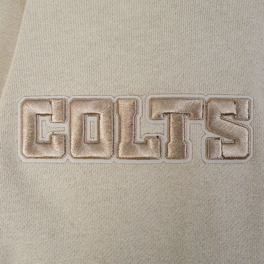 NFL INDIANAPOLIS COLTS NEUTRAL MEN'S DROP  SHOULDER FLC PO HOODIE (TAUPE)