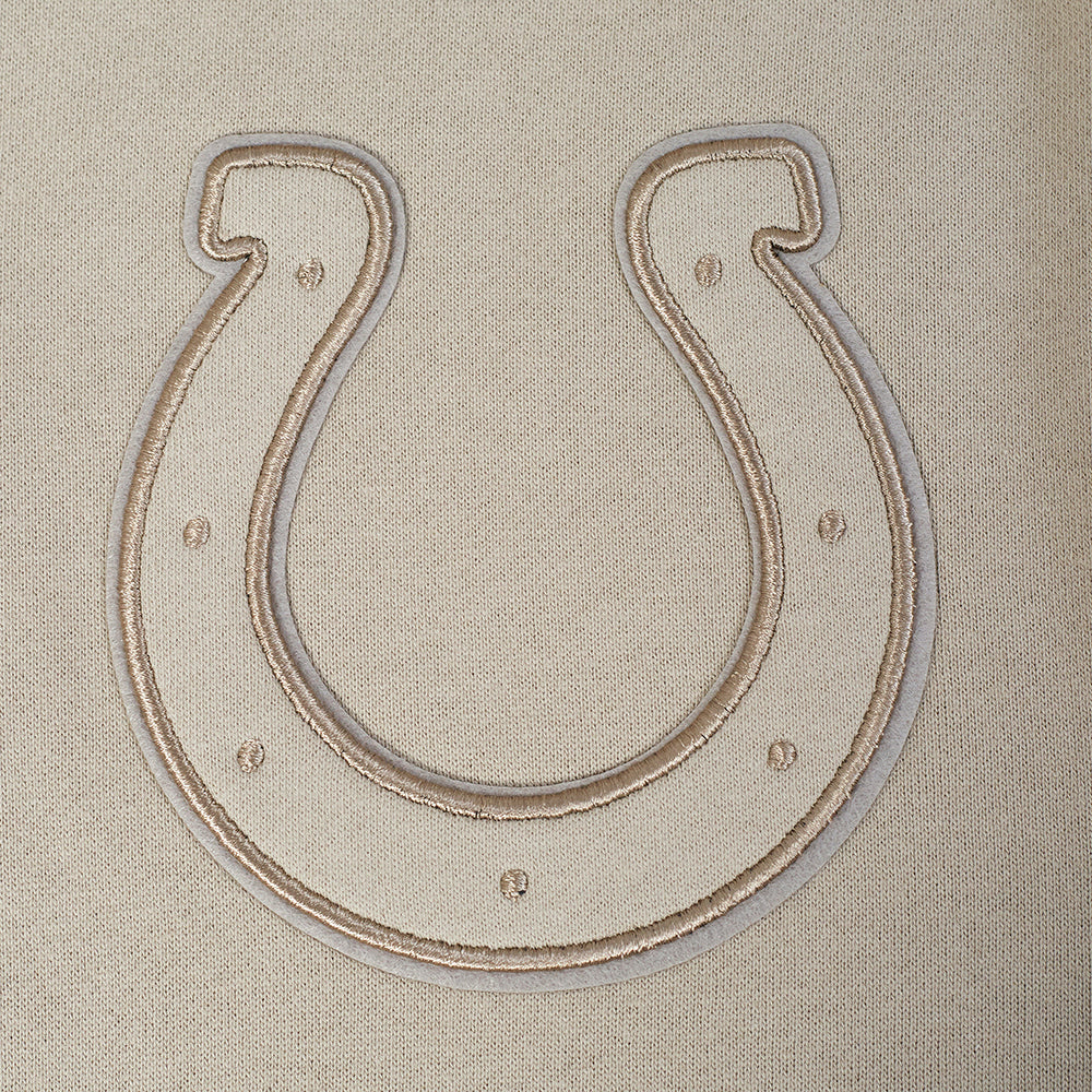 NFL INDIANAPOLIS COLTS NEUTRAL MEN'S DROP  SHOULDER FLC PO HOODIE (TAUPE)
