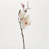 Light Pink Magnolia Blossom & Bud Multiple Blooming Branch Stem Spray - 19"