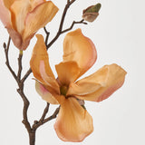 Golden Hour Magnolia Blossom & Bud Multiple Blooming Branch Stem Spray - 19"