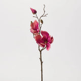 Fuchsia Magnolia Blossom & Bud Multiple Blooming Branch Stem Spray - 19"