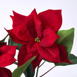 Lifelike Christmas Red Poinsettia Large Bloom Spray Holiday Floral Stem - 39"