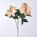 Lifelike Soft Pink Christmas Poinsettia Large Bloom Spray Holiday Floral Stem - 39"