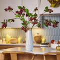 Lifelike Mauve Burgundy Raspberry Cluster Stem Faux Fruit Large Branch - 42"