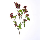 Lifelike Mauve Burgundy Raspberry Cluster Stem Faux Fruit Large Branch - 42"