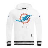 NFL MIAMI DOLPHINS MASHUP MEN'S RIB PULLOVER HOODIE (WHITE/BLACK)