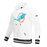 NFL MIAMI DOLPHINS MASHUP MEN'S RIB PULLOVER HOODIE (WHITE/BLACK)