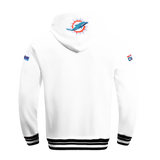 NFL MIAMI DOLPHINS MASHUP MEN'S RIB PULLOVER HOODIE (WHITE/BLACK)