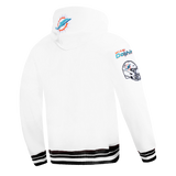 NFL MIAMI DOLPHINS MASHUP MEN'S RIB PULLOVER HOODIE (WHITE/BLACK)