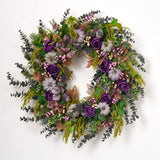 Witches Brew - Purple Pumpkin, Berries, Roses, & Dark Grey Eucalyptus with Green Amaranthus Fall Front Door Wreath