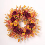 October Afterglow - Wine Peony, Yellow Burgundy Ranunculus, Terracotta & Pink Seed Eucalyptus Fall Front Door Wreath