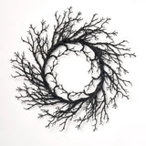 Black Glitter Twig Branch Halloween Fall Front Door Wreath - 28"