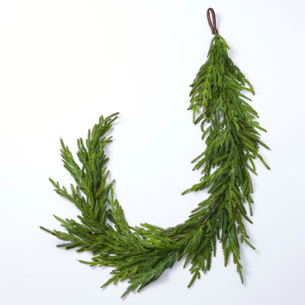Norfolk Collection - Real Touch Norfolk Pine Christmas Holiday Front Door Garland Table Runner