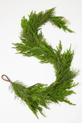 Deluxe Real Touch Winter Greenery with Cypress, Norfolk & Pine Christmas Mantel Garland Holiday Table Runner