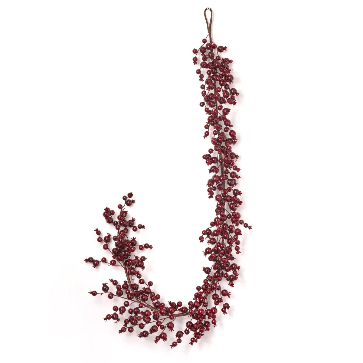 Waterproof Dark Burgundy Red Ridge Berry Christmas Holiday Mantle Garland Table Runner