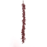 Waterproof Dark Burgundy Red Ridge Berry Christmas Holiday Mantle Garland Table Runner