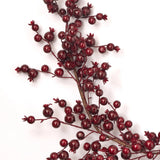 Waterproof Dark Burgundy Red Ridge Berry Christmas Holiday Mantle Garland Table Runner