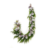 Deluxe Cypress & Norfolk Winter Greenery with Snowy Pinecones Holiday Christmas Garland Table Runner
