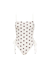 Ruched Square Neck One Piece in Bunny