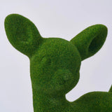 Green Bristled Moss Retro Kitch Deer Large Figurine Statue Holiday Christmas Decor
