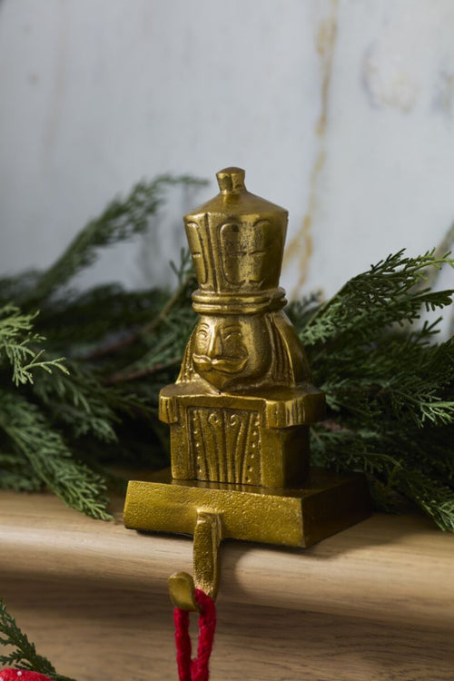 Vintage Nutcracker Bronzed Aluminum Stocking Holder