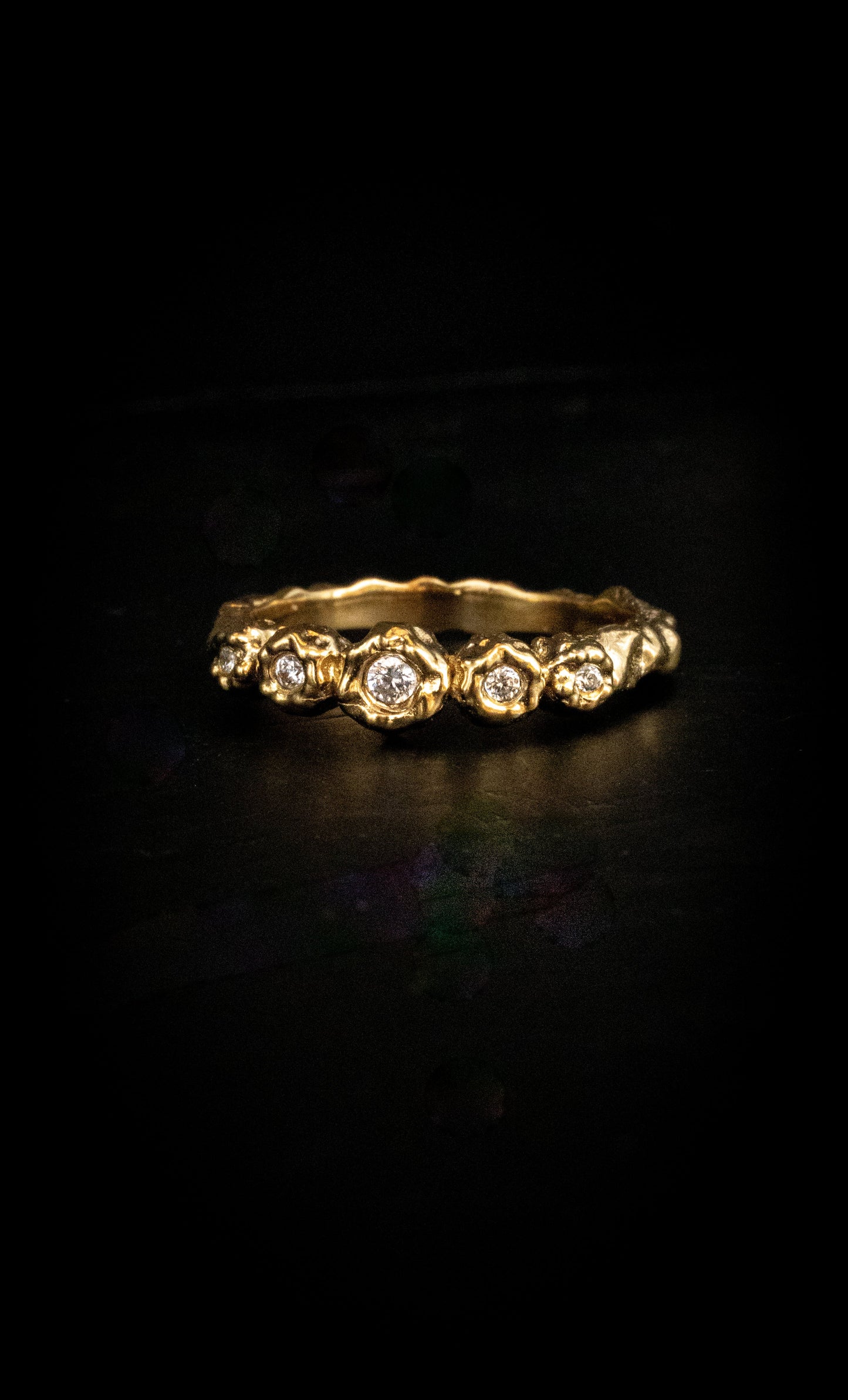 Sierra Hammered Ring With White Topaz