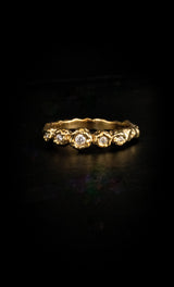 Sierra Hammered Ring With White Topaz