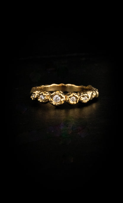 Sierra Hammered Ring With White Topaz