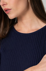 SLEEVELESS BOAT NECK RIB KNIT TOP
