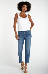 SLEEVELESS BUILT-IN BRA KNIT TOP