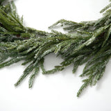 Norfolk Collection - Real Touch Snow Flocked Norfolk Pine Christmas Holiday Front Door Garland Table Runner