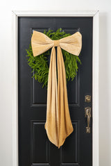 Extra Large Champagne Gold Velvet Luxury Holiday Christmas Bow