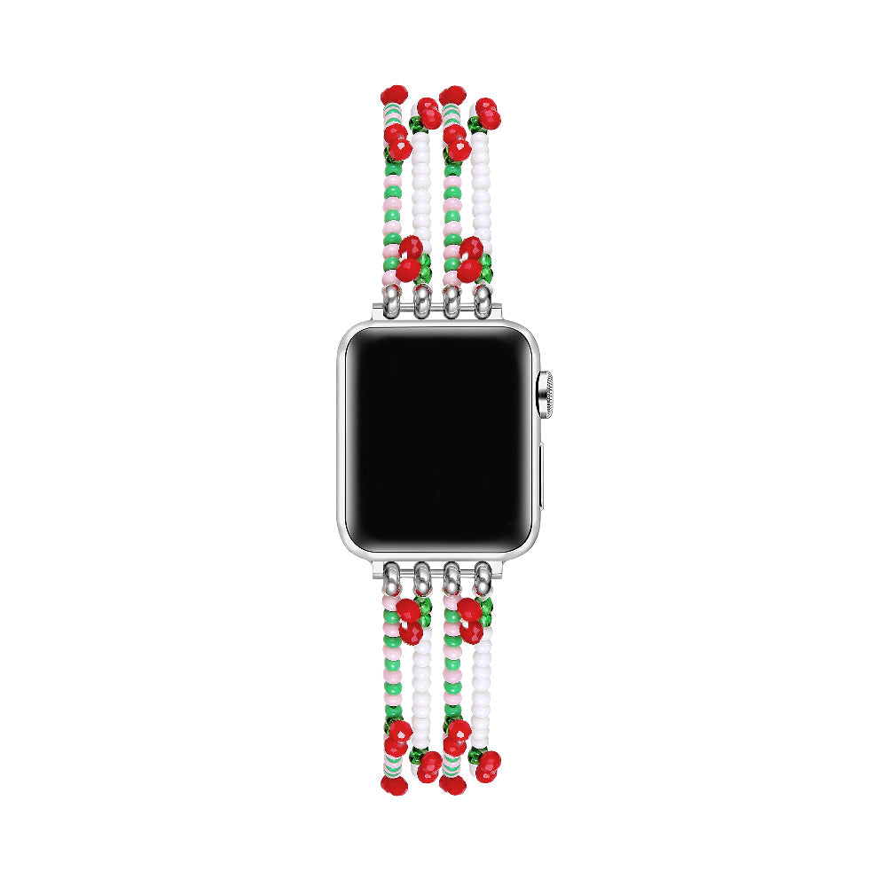 Cherry Beaded Band for Apple Watch