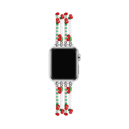 Cherry Beaded Band for Apple Watch