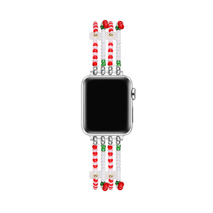 Cherry Beaded Band for Apple Watch