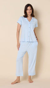 Classic Pima Knit Capri - Powder Blue