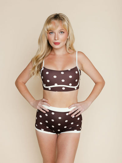 Bandeau With Piping Top in Brandy