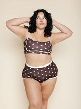 Bandeau With Piping Top in Brandy