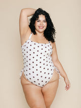 Ruched Square Neck One Piece in Bunny