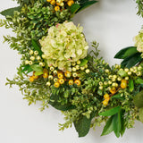 Green Hydrangea, Eucalyptus, Berry & Boxwood Spring All Seasons Wreath