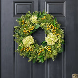 Green Hydrangea, Eucalyptus, Berry & Boxwood Spring All Seasons Wreath