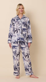 Safari Toile Luxe Pima Cotton Pajama - Blue