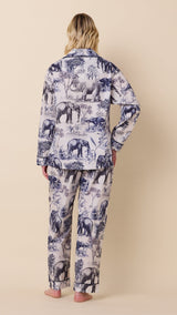 Safari Toile Luxe Pima Cotton Pajama - Blue