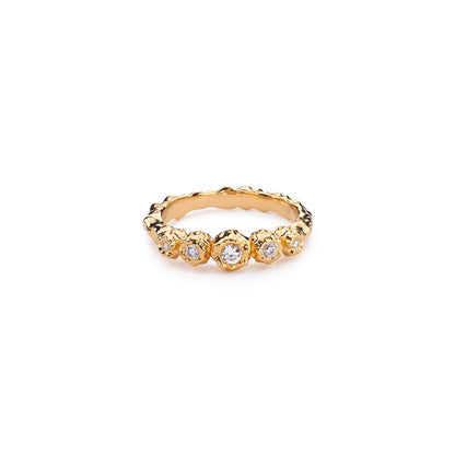 Sierra Hammered Ring With White Topaz