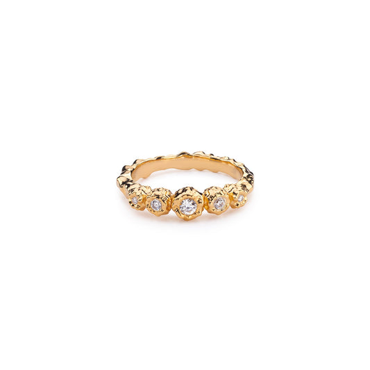 Sierra Hammered Ring With White Topaz