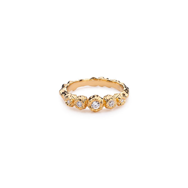 Sierra Hammered Ring With White Topaz