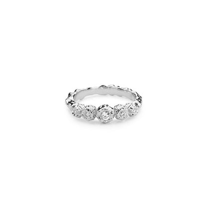Sierra Hammered Ring With White Topaz