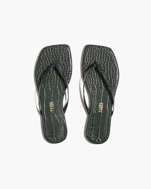 Square Toe Lily Croc - Emerald