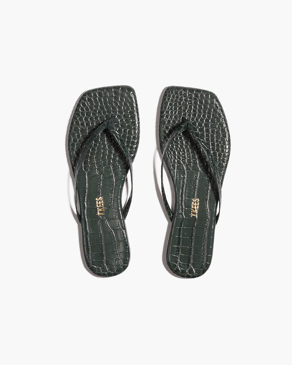 Square Toe Lily Croc - Emerald